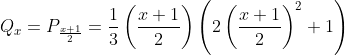 Q_{x}=P_{\frac{x+1}{2}}=\frac{1}{3}\left ( \frac{x+1}{2} \right )\left ( 2\left ( \frac{x+1}{2} \right )^{2}+1 \right )